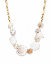 Front view of Marina Shell Beaded Necklace by Zodiglow