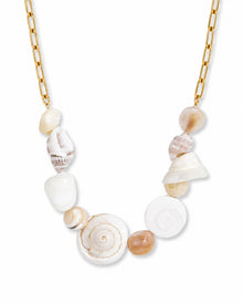 Front view of Marina Shell Beaded Necklace by Zodiglow
