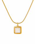 Front view of Marina Square Shell Necklace by Zodiglow