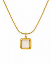 Front view of Marina Square Shell Necklace by Zodiglow