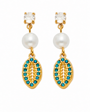 Alternate view of Maris Ocean Pearl Drop Earrings by Zodiglow