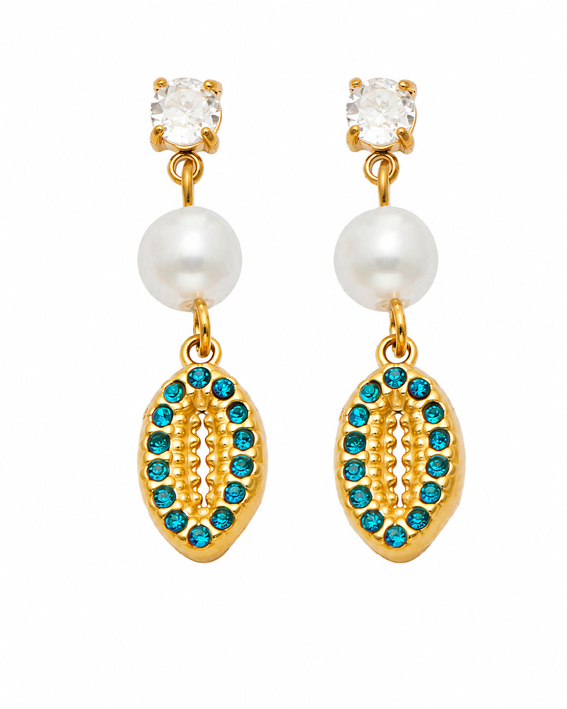 Alternate view of Maris Ocean Pearl Drop Earrings by Zodiglow