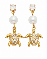 Additional view 8 of Maris Ocean Pearl Drop Earrings by Zodiglow