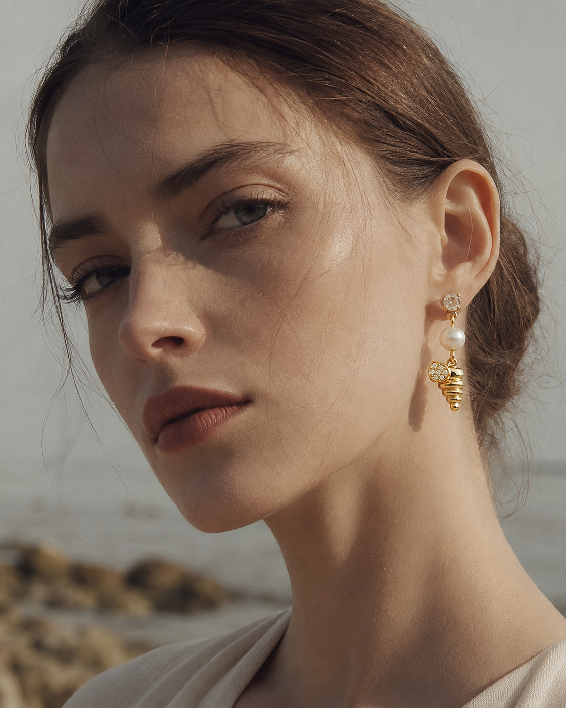 Additional view 22 of Maris Ocean Pearl Drop Earrings by Zodiglow