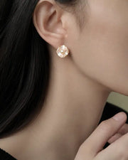 Alternate view of Mariselle Freshwater Pearl Shell Stud Earrings by Zodiglow