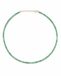 Front view of May Birthstone Emerald Beaded Necklace by Zodiglow