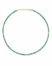 Front view of May Birthstone Emerald Beaded Necklace by Zodiglow