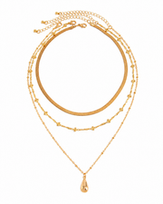 Front view of Mira 3-Piece Layered Necklace Set by Zodiglow