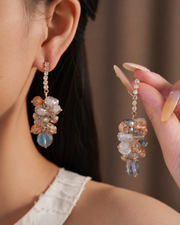 Alternate view of Mira Cluster Drop Earrings by Zodiglow