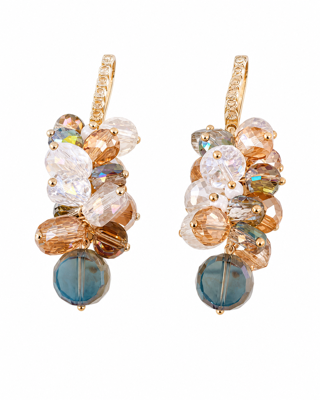 Front view of Mira Cluster Drop Earrings by Zodiglow