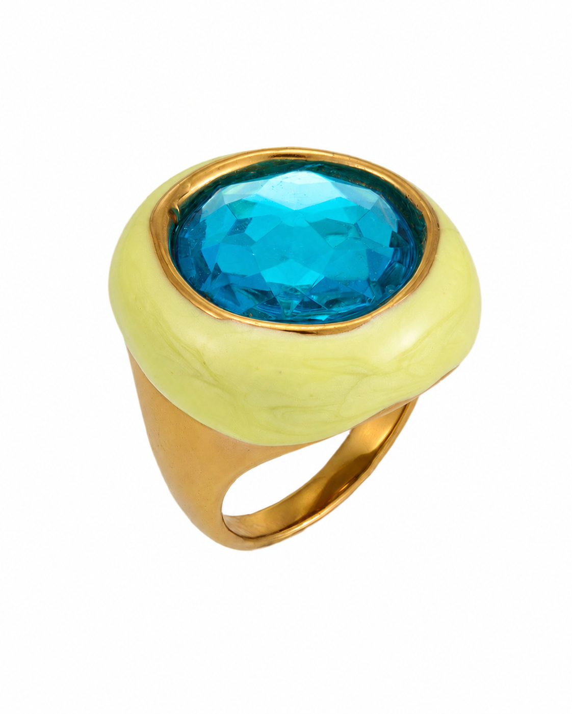 Detail view of Mira Enamel Statement Ring by Zodiglow