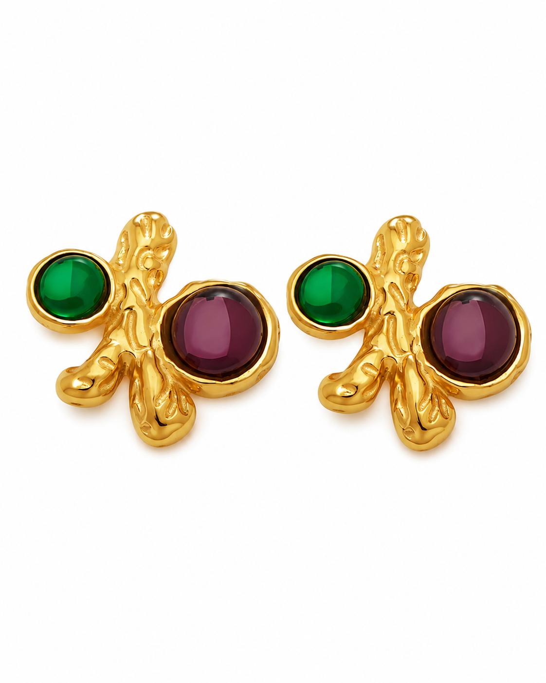 Detail view of Miro Colorblock Stud Earrings by Zodiglow