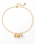 Front view of Mom Glow Heart Charm Necklace by Zodiglow
