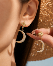 Close-up view of Moon & Star Jewelry Set by Zodiglow