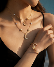 Styled view of Moon & Star Jewelry Set by Zodiglow
