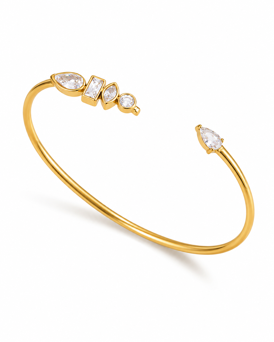Detail view of Mosaic Cut Zircon Cuff Series by Zodiglow
