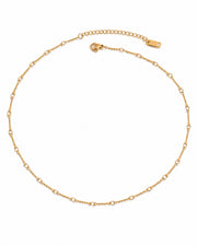 Front view of Nella Gold Station Chain Necklace by Zodiglow