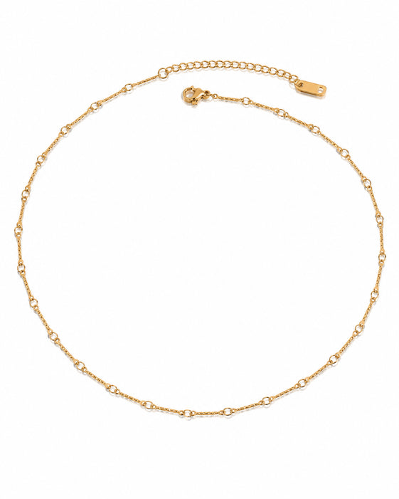 Front view of Nella Gold Station Chain Necklace by Zodiglow