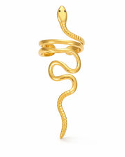 Detail view of Nocturne Serpent Statement Ring Collection by Zodiglow