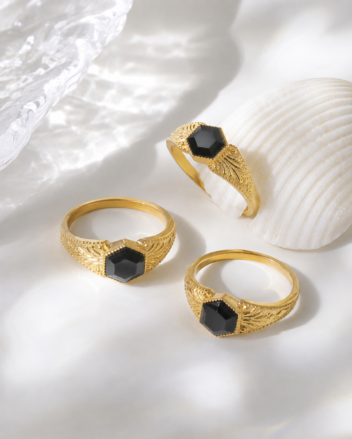 Side view of Noir Crest Ring by Zodiglow