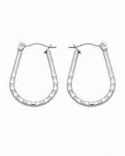 Detail view of Nola Hammered Hoop Earrings by Zodiglow