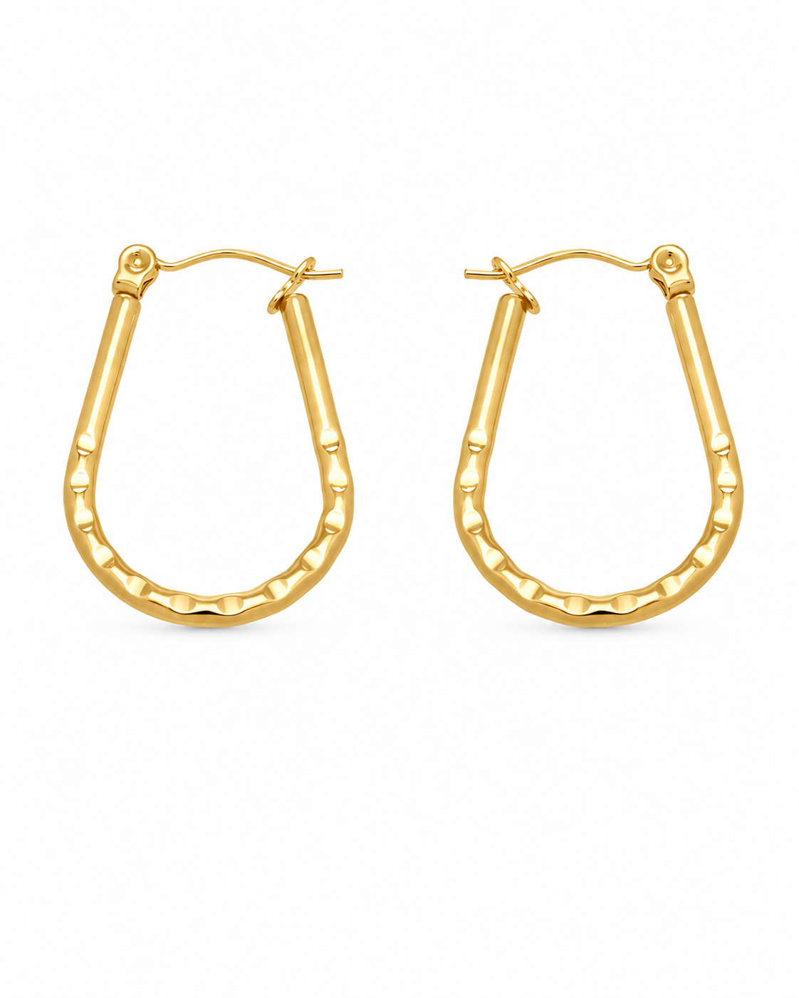Front view of Nola Hammered Hoop Earrings by Zodiglow