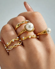 Alternate view of Opaline Pearl Sculptural Ring Collection by Zodiglow
