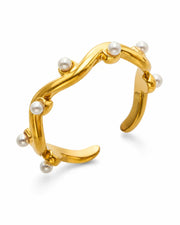 Front view of Opaline Pearl Sculptural Ring Collection by Zodiglow