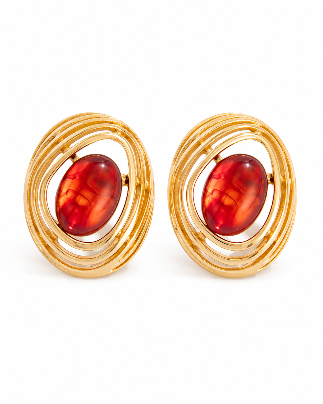 Front view of Orbit Stone Earrings Series by Zodiglow