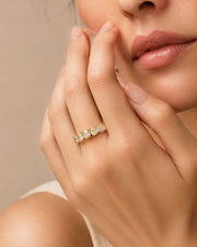 Alternate view of Oval Eternity Gold Ring by Zodiglow