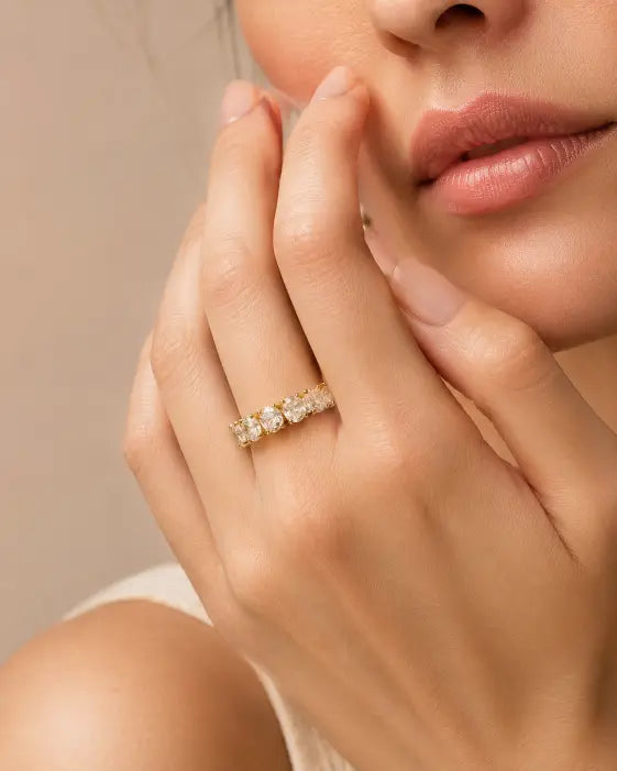 Oval Eternity Gold Ring