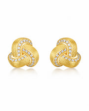 Front view of Parisian Knot Stud Earrings by Zodiglow
