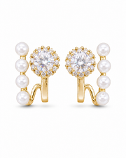 Front view of Pearl Arc Ear Jackets by Zodiglow