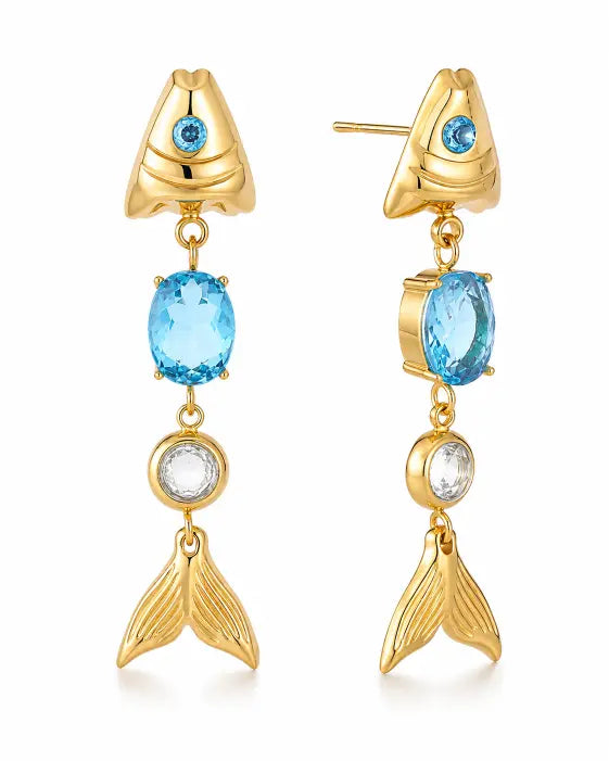 Additional view 8 of Sirena Fish Tail Earrings Collection by Zodiglow