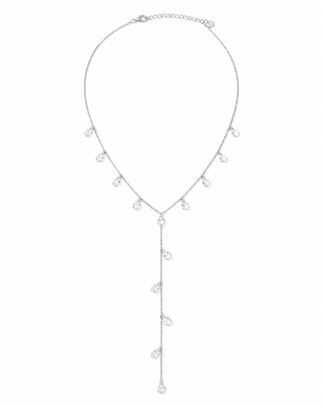 Detail view of Prism Drop Y Necklace by Zodiglow