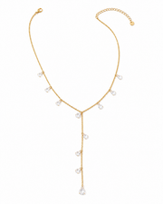 Front view of Prism Drop Y Necklace by Zodiglow