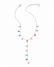 Side view of Prism Drop Y Necklace by Zodiglow