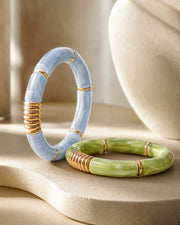 Detail view of Riviera Aqua Sage Bracelet Set by Zodiglow
