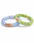 Front view of Riviera Aqua Sage Bracelet Set by Zodiglow
