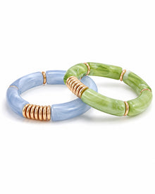Front view of Riviera Aqua Sage Bracelet Set by Zodiglow