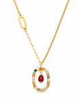 Front view of Riviera Color Drop Necklace by Zodiglow