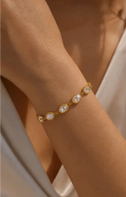 Close-up view of Riviera Oval Zircon Bracelet by Zodiglow