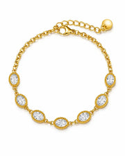 Detail view of Riviera Oval Zircon Bracelet by Zodiglow