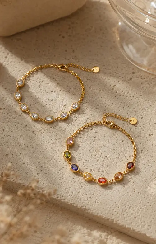 Side view of Riviera Oval Zircon Bracelet by Zodiglow