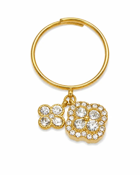 Styled view of Aurelia Clover Garden Zircon Ring by Zodiglow