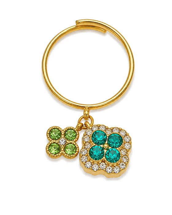 Additional view 9 of Aurelia Clover Garden Zircon Ring by Zodiglow