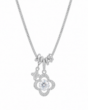 Front view of Rosette Drop Necklace by Zodiglow