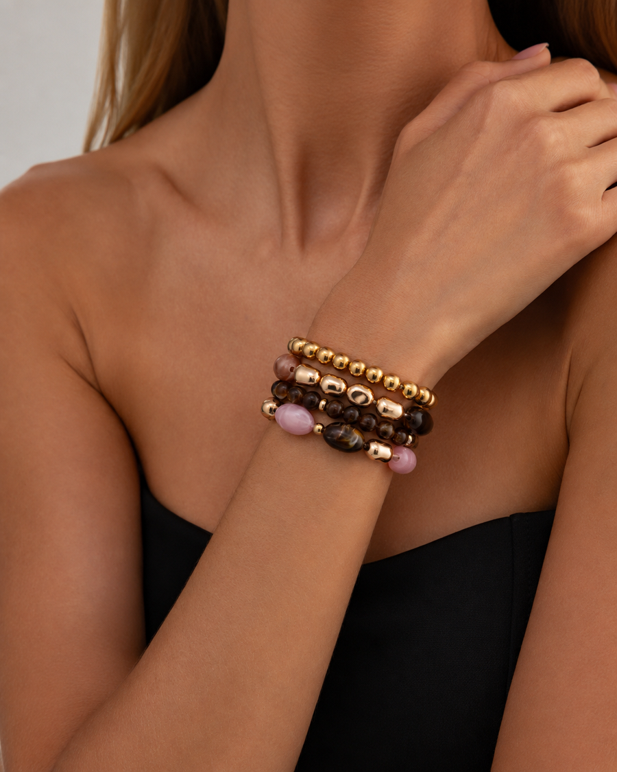 Rosy Mocha 4-Piece Bracelet Series