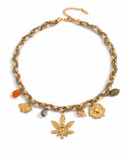 Close-up view of Solara Vacation Charm Braided Necklace by Zodiglow
