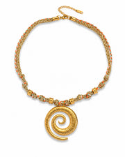 Side view of Solara Vacation Charm Braided Necklace by Zodiglow